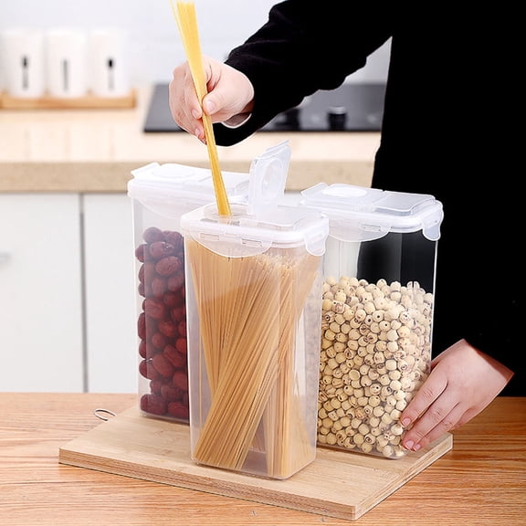 Airtight Food Storage Container Transparent Plastic | Fresh-Keeping Box for Pantry & Refrigerator | 1L 1.8L 2.6L Options | Four-Side Lock Leak-Proof Lid | Grain, Cereal, Rice, Dry Food Organization