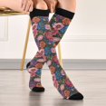 thumbnail image 5 of FORMRS Womens Knee High Socks Casual Long Thick Travel Daily Wear, 1 Pair, Vibrant Blooming Flowers, 5 of 6