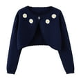 thumbnail image 2 of WRKEKC Girls Knitted Crop Cardigan Button-up Lightweight Coat for 12 Months-9 Years Girls Fall Spring Casual Daily Wear Outerwear, 2 of 4