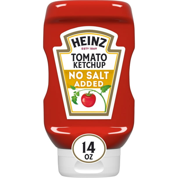 Heinz Tomato Ketchup No Salt Added, 14 oz Bottle