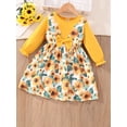 thumbnail image 3 of Suealasg Kids Toddler Girl Spring Casual Dress 3T 4T 5T 6T 7T Long Sleeves Floral/Dinosaur Print A-Line Dress for Little Girl, 3 of 9