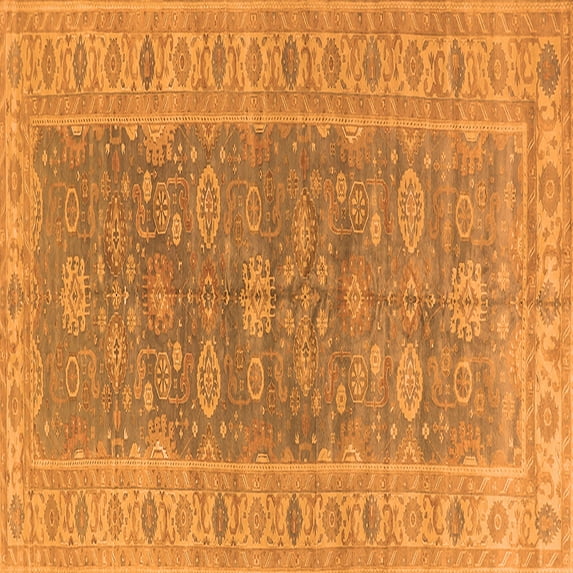 Ahgly Company Indoor Square Oriental Orange Traditional Area Rugs, 5' Square
