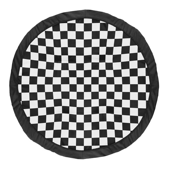 Sweet Jojo Designs Black and White Gingham Checkered Plaid Boy, Girl, Unisex/Gender Neutral Baby Tummy Time Play Mat