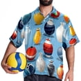 thumbnail image 4 of Bowling Men's Casual Printed Button Down Short Sleeve Spread Collar Beach Shirts for Summer, Unisex, 4 of 6