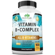 NaturaLife Labs A Higher Standard Vitamin B Complex with Vitamin C and Folic Acid - B12, B1, B2, B3, Vitamin B5 Pantothenic Acid, B6, B7, B9 - Nervous System Support 100 Veggie Capsules