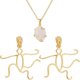 thumbnail image 1 of 2 colgantes de plata de ley 925 con 5 garras, engastes de platino, oro y oro rosa para collar., 1 of 9
