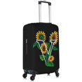 thumbnail image 4 of Sunflower Initial Name V Black Luggage Cover Elastic Washable Stretch Suitcase Protector Anti-Scratch Travel Suitcase Cover for Kid and Adult XL (Fit 29-32 inch suitcase), 4 of 6