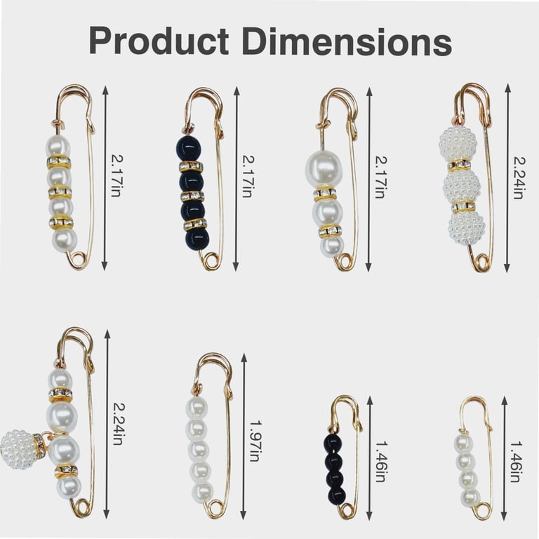 13 Pcs Pearl Brooch Set - Vintage Rhinestone Decorative Safety Pins For Sweaters, Shawls, Dresses