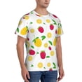 thumbnail image 2 of Vsdgher Strawberry and Lemon Print Men's Dry Fit Mesh Athletic Shirts Moisture Wicking Tennis T-Shirt Tops, 2 of 9