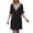 Black, variant on Inleife Womens Summer Dresses Women's Casual Solid V-Neck Lace Loose Pleated 5/4 Sleeve Dress