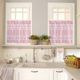 thumbnail image 4 of Christmas Elk Kitchen Curtains and Valances Set, Snowflakes Pink Retro Texture Rod Pocket Window Valance 18 Inch Window Curtain Panels for Living Room Bedroom Laundry, 27.5x36in, 3 Pieces, 4 of 7