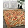 thumbnail image 2 of Ahgly Company Indoor Square Traditional Mahogany Brown Southwestern Area Rugs, 7' Square, 2 of 6