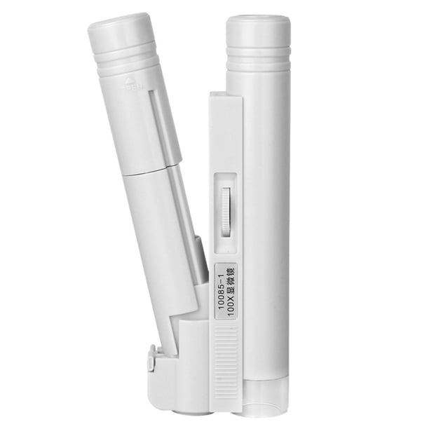 Mini lupa 100X Wdftyju microscopio de bolsillo luz LED joyería