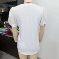 thumbnail image 2 of Blusa de verano con escote en V, ribete de encaje y mangas cortas abullonadas - Camiseta informal blanca para mujer, talla S, 2 of 3