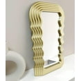 thumbnail image 4 of Simmer Stone Wave Pattern Irregular Makeup Mirror Tabletop Vanity/ Cosmetic Desktop Mirror Hanging/ Wall Mirrors Desk Countertop Dressing for Home Bedroom Decorative Gold, 4 of 8