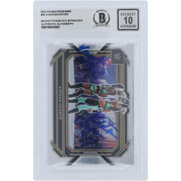 Katana Chance and Kayden Carter WWE Autographed 2023 Panini Prizm #84 Beckett Fanatics Witnessed Authenticated 10 Card - Fanatics Authentic Certified