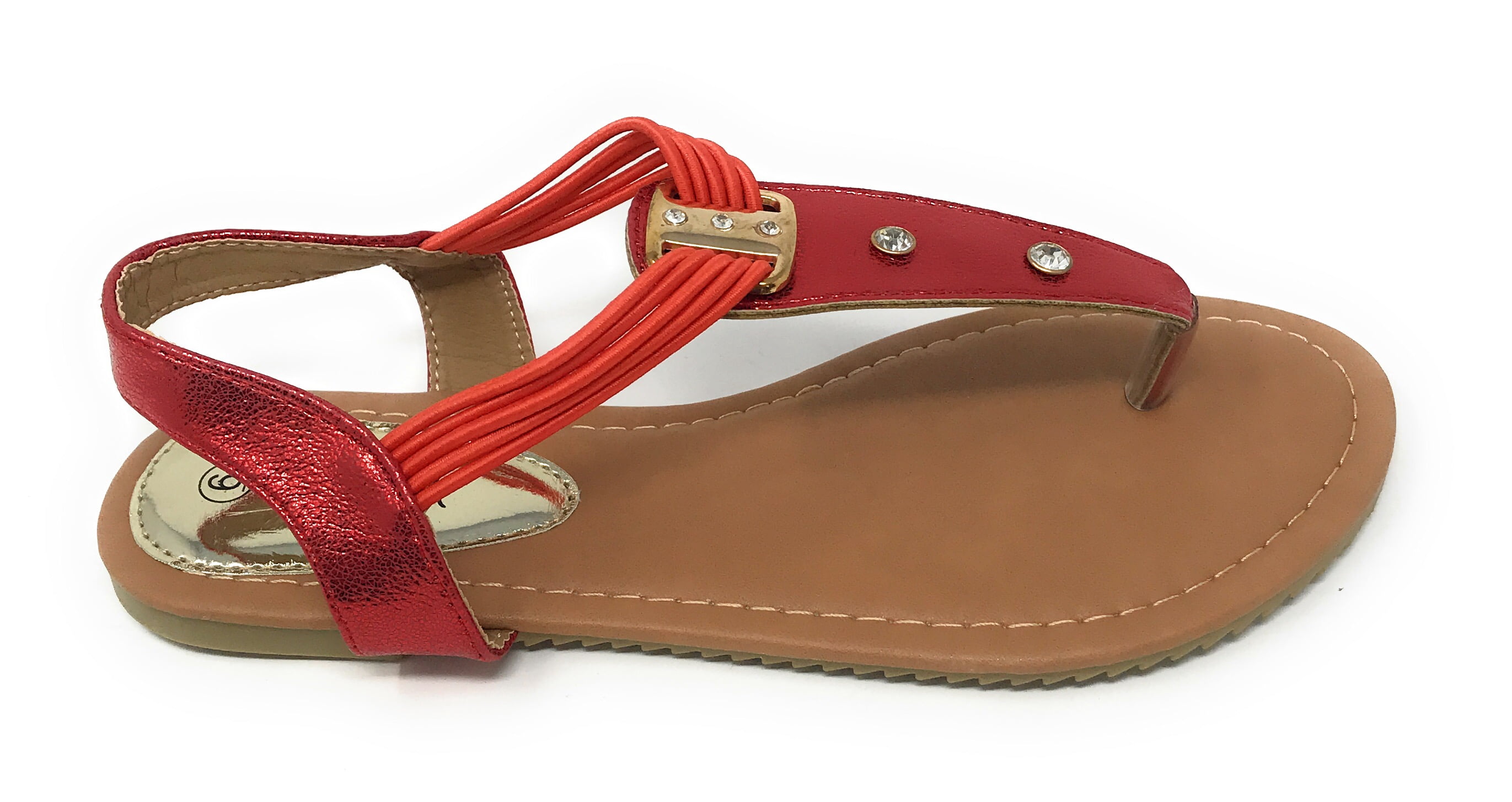 Victoria K Women's Rhinestone Elastic Straps Sandals