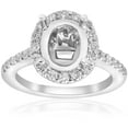 thumbnail image 1 of 3/4ct Oval Halo Vintage Ring Setting 14K White Gold Semi Mount, 1 of 4
