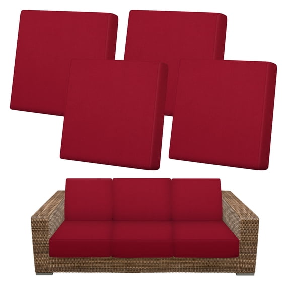 Uxcell 4-Pack Outdoor Cushion Covers, 19.7~25.6 Inch/50~65 cm Patio Cushion Covers for Outdoor Couch [Wine Red]