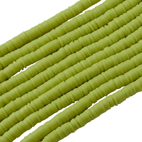 4mm Polymer Clay Beads Flat Round Heishi Beads Disc Vinyl Spacer Bead for DIY Necklace Bracelet Earring Anklet Jewelry Making Craft (10 Strands)