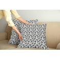 thumbnail image 2 of Ambesonne Floral Throw Pillow Cover 2 Pack, Greyscale Retro Petals, 24", Grey Dark Grey, 2 of 5