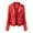 Red, variant on Tops For Women 2023 Women'S Slim Leather Stand Collar Zip Motorcycle Suit Belt Coat Jacket Tops Beige Xxl