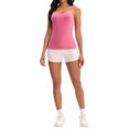 thumbnail image 2 of Women's Spaghetti Straps Camisoles with Built-In Bras Basic Breathable Sleeveless Undershirts Tops L Rose Red, 2 of 5