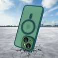 thumbnail image 5 of Compatible with iPhone 15 Plus Magnetic Frosted Case with Camera Lens Film Compatible with MagSafe Wireless Charging Case Men Women Translucent Matte Shockproof Phone Cover, Green, 5 of 14