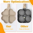 thumbnail image 7 of Topekada Egg Pan Omelette Pan, 4-Cup Nonstick Egg Frying Pan with 2 Wood Pulp Fiber Sponge Cloth , Breakfast Frying Pan Egg Cooker Suitable for Gas Stove & Induction Cookware, Beige Heart Shaped, 7 of 7
