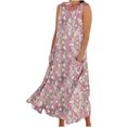 thumbnail image 1 of Vestido de Verano para las Mujeres sin Mangas Lino-Look Impreso Maxi, Suelto Fluido Y Vestido Sexy de Moda para las Mujeres, 1 of 4