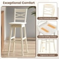 thumbnail image 6 of Costway Rubber Wood Swivel Bar Stool, Inclined Backrest, White (Set of 2), 6 of 8