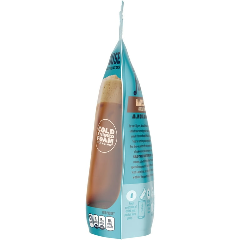 Maxwell House Iced Hazelnut Latte, Instant Coffee Mix with Foam