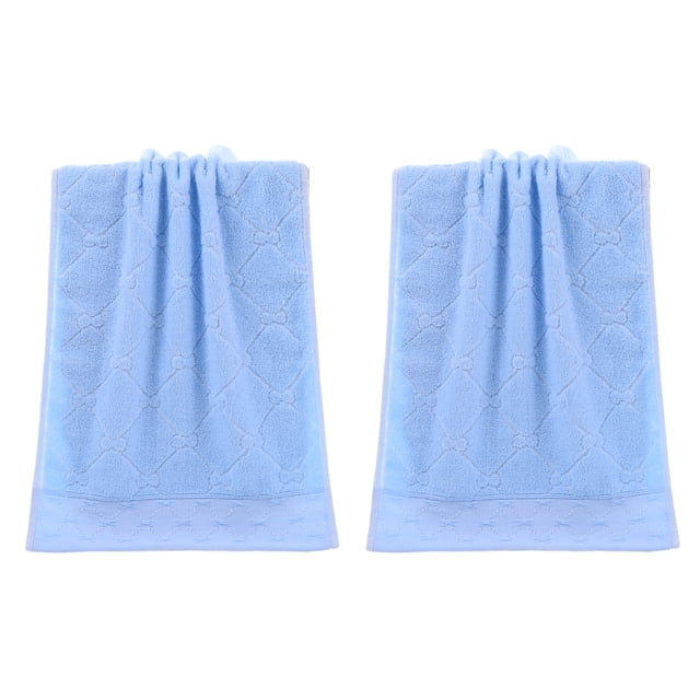 Laklulu Juego de toallas de mano de 2 toallas decorativas suaves de baño de algodón estampadas para lavado de cara