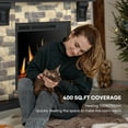thumbnail image 4 of 50" Electric Fireplace with Mantel, 750W/1500W Freestanding Fireplace Heater with Realistic 3D Flames, 7-Level Adjustable Brightness, Remote Control, Indoor Fireplace Stone Look for Living Room, 4 of 6