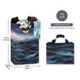thumbnail image 2 of Yayeee Freestanding Laundry Hamper with Handle Collapsible Large Storage Basket for Clothes, Ocean Waves, 2 of 7