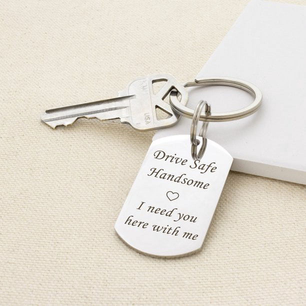First Fathers Day Gift - Custom Baby Name Footprint Tag Necklace and Keychain for New Dad - Fathers Day Gift From Wife For Husband