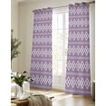 thumbnail image 5 of Purple Boho Sheer Curtains 84 Inch Length 2 Panels Set for Living Room/Bedroom, Vintage Ethnic Tribe Abstract Art Kitchen Curtains Grommet Semi-Sheer Curtains Drapes Voile Window Treatments 42"x84"x2, 5 of 7