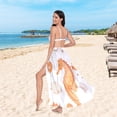thumbnail image 6 of FORMRS Womens Beach Sarong Semi-Sheer Bikini Wrap Skirt Swimsuit Cover-ups, Orange Seahorse, 6 of 7