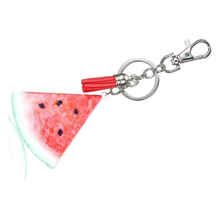 Wassermelone Schlüsselanhänger Fruchtcharme Stil Schlüsselbund Rucksack Auto  Anhänger Ornament Schlüsselring Mode Acryl Pendant für Unisex 