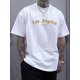 thumbnail image 1 of Los Angeles Print T Shirt, Tees for Men, Casual Short Sleeve T-shirt for Summer Tee For Adult, Men, Women, Teen, Teenager, Adolescent, Youth, 1 of 4