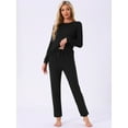 thumbnail image 2 of DARING DIVA Women's 2 Pcs Pajama Sets Kint Sweatshirt Sleepwear Black XS, 2 of 5