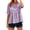 Purple, variant on Women's Plaid Peplum Blouses Short Sleeve Round Neck Soft Lightweight Trendy Casual Tops for Daily Wear,Black,L