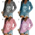 thumbnail image 4 of EFINNY Women's Fashion Long Sleeve Tee Shirts Halloween V-Neck Skull Print Funny Blouse Sweatshirts Pullover Tops Plus Size,S-5XL, 4 of 5