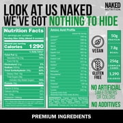 NAKED Chocolate Peanut Butter Vegan Mass - 1,290 Calories, Nothing Artificial, All Natural Chocolate PB Weight Gainer Protein Powder - 8LB Bulk, GMO Free, Gluten Free & Soy Free - 11 Servings