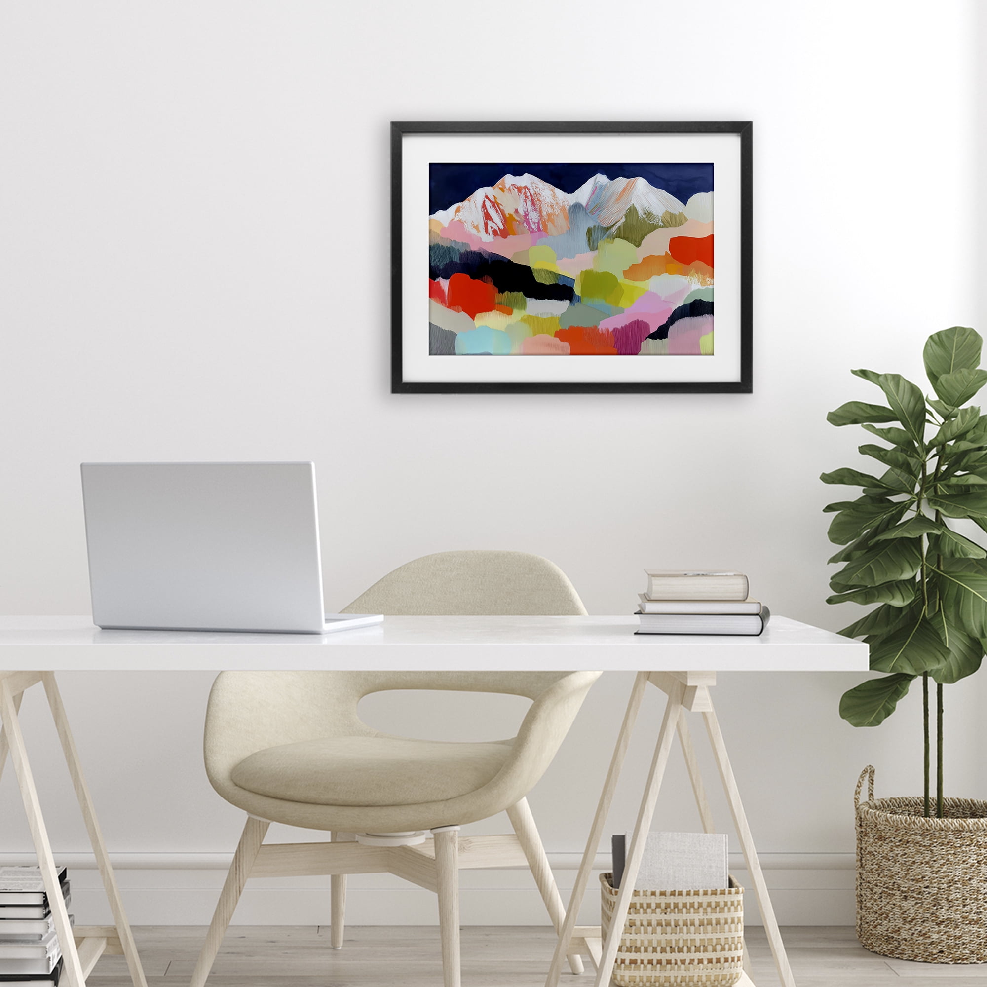 Stupell Industries Alpine Glow in Vibrant Mountains Black Framed Print Under Glass, design by Chromatic Storm Studio