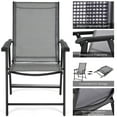 thumbnail image 5 of Costway Set of 4 Outdoor Patio Folding Chairs Camping Deck Garden Pool Beach W/Armrest,Steel frame and Textilene, 5 of 9