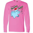 thumbnail image 3 of Inktastic I Want a Hippopotamus for Christmas Hippo in Santa Hat Long Sleeve T-Shirt, 3 of 5