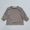 thumbnail image 2 of Rhuody Girls T Shirt 6-8 Years Round Neck Long Sleeve Tops Striped Prints Weekend Tee Simple Fashion Playsuit White, 2 of 7