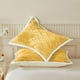 thumbnail image 1 of Funda de almohada de lana gruesa para adultos, individual o doble, engrosamiento estacional, color amarillo, 1 of 8