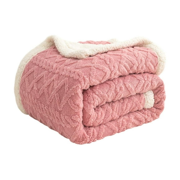TACILIP Throw Blanket, Taffeta Fleece Blanket Soft Lambswool Mini Blanket Double-Layer Thickened Office Nap Blanket, Gifts for Women